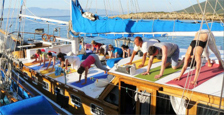 Yoga sailing holiday scenery